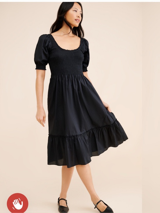 Hill House Dresses & Skirts - Hill House The Louisa Nap Dress Smocked Puff Sleeve Midi Black Large